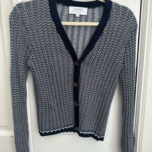 La Ligne Navy and White Cardigan